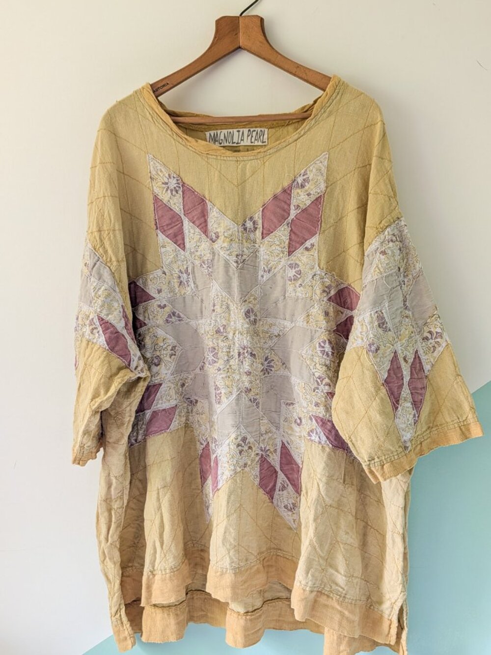 Quilted Oversized Francis Top - Yellow